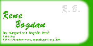 rene bogdan business card